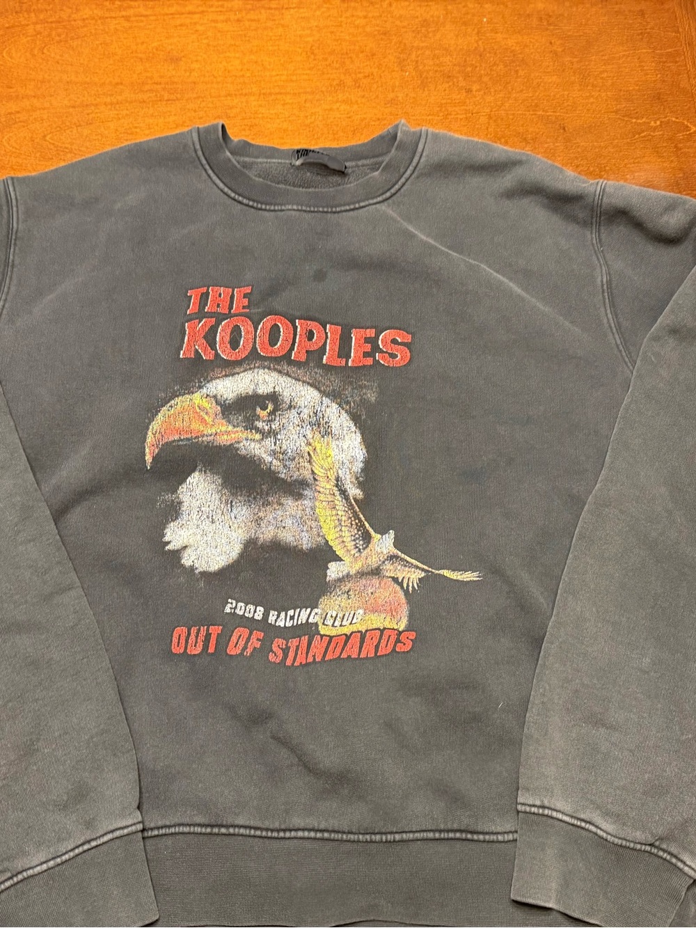 The Kooples Vintage Wash Black Eagle XXL Sweatshirt 2008 Racing Club Unisex